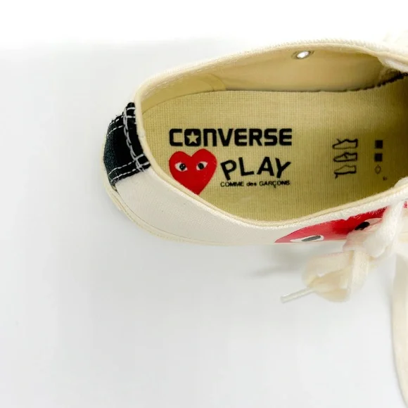 NWOB CONVERSE× COMMES Des GARÇONS 70 Play Chuck White 150207C Red Heart SZ 5M/7W - Picture 5 of 6